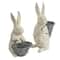 Hello Honey® Antique White & Gray Bunny Figurine Set